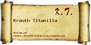 Krauth Titanilla névjegykártya